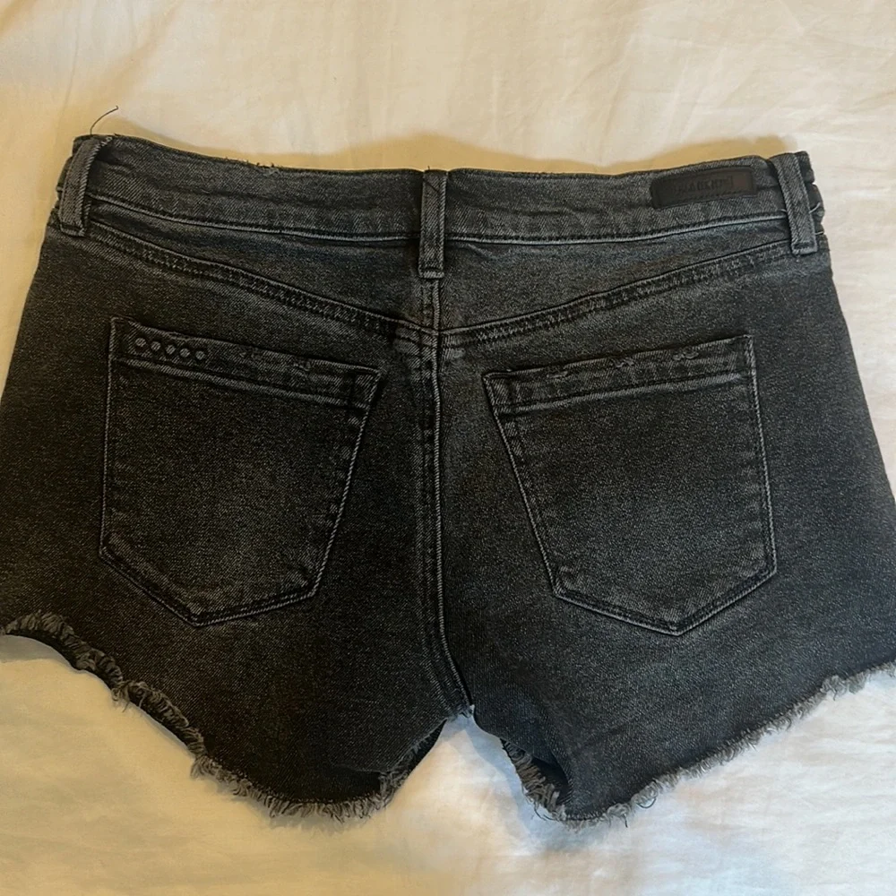 Blank NYC Washed Black Denim Cutoff Shorts